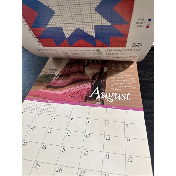 Vintage 1992 AFGHAN CALENDAR THE NEEDLECRAFT SHOP 12 DESIGNS CROCHET PATTERNS - Picture 3 of 5